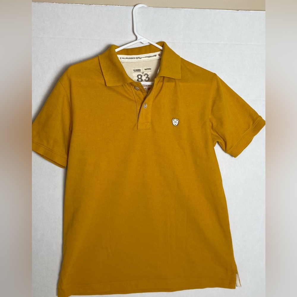 All Rugged Mustard Yellow Men’s Medium Pique Polo Chest 19” Length 25”